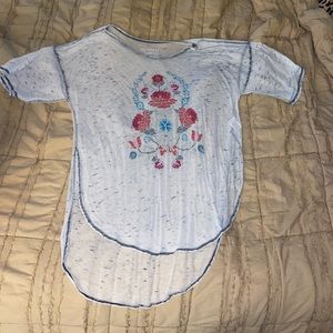 Oversized floral print side slit T-shirt